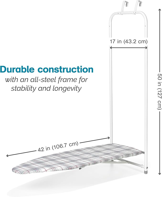 Polder Over-The-Door Hanging Ironing Board - Includes Cover and Pad