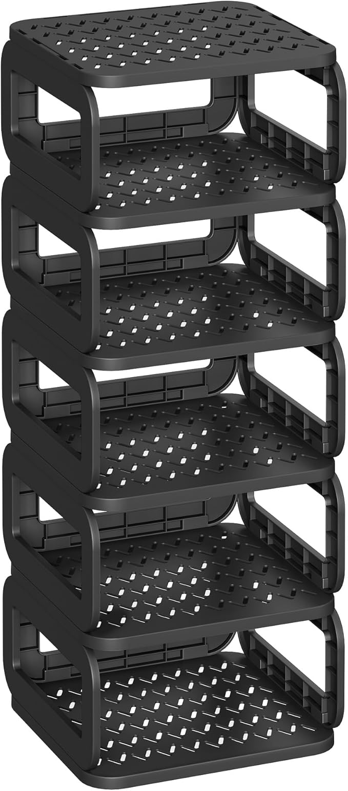 SONGMICS Shoe Rack, Shoe Organizer, 6 Shelves, Shoe Storage, Narrow Shoe Shelf, Open Shelf for Entryway, Living Room, Bathroom, Space-Saving, Ink Black ULPC037B01-NeatNest