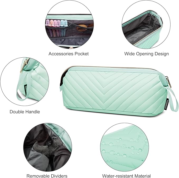 Hair Tools Travel Bag for Shark Flexstyle Dyson, Quilted Case Organizer Bag, Gift for Women Hair Accessories Storage Bag, Travel Hairdryer Portable Bag for Women, Teal-NeatNest