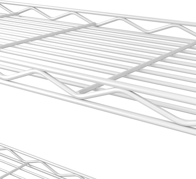 HOMEFORT 5-Tier Wire Shelving 5 Shelves Unit Metal Storage Rack Durable Organizer Perfect for Pantry Closet Kitchen Laundry Organization in White,21”Wx14”Dx61”H