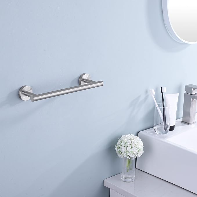 KES 9.6 Inches Hand Towel Bar Bathroom Towel Holder Kitchen Dish Cloth Hanger SUS304 Stainless Steel RUSTPROOF Wall Mount Brushed Steel, Total Length 12 Inch, A2000S30-2