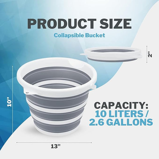 Collapsible Bucket with Handle 2.6 Gallons 10L Foldable Bucket-NeatNest