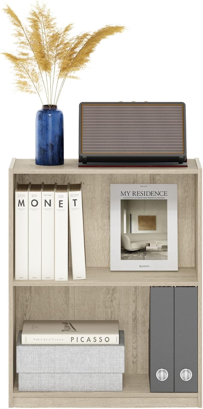 Furinno Gruen 2-Tier Open Shelf Bookcase, Metropolitan Pine