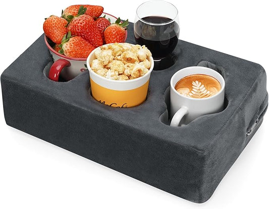 Couch Cup Holder Pillow,Couch Drink Holder,Octagon Couch Caddy for Coffee Cup,Phone,Remote,Couch Cup Holder Tray for Bed,Car,Sofa,Table-NeatNest
