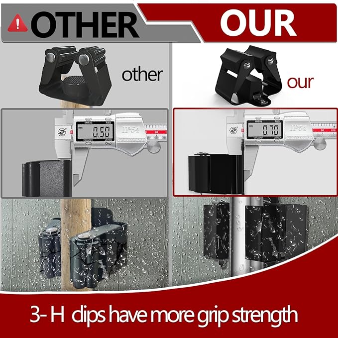 3-H Broom Holder Wall Mount 8 Pack, Mop and Broom Holder for Garage Garden Shed Storage System Laundry Room Home Kitchen Organization (Black)