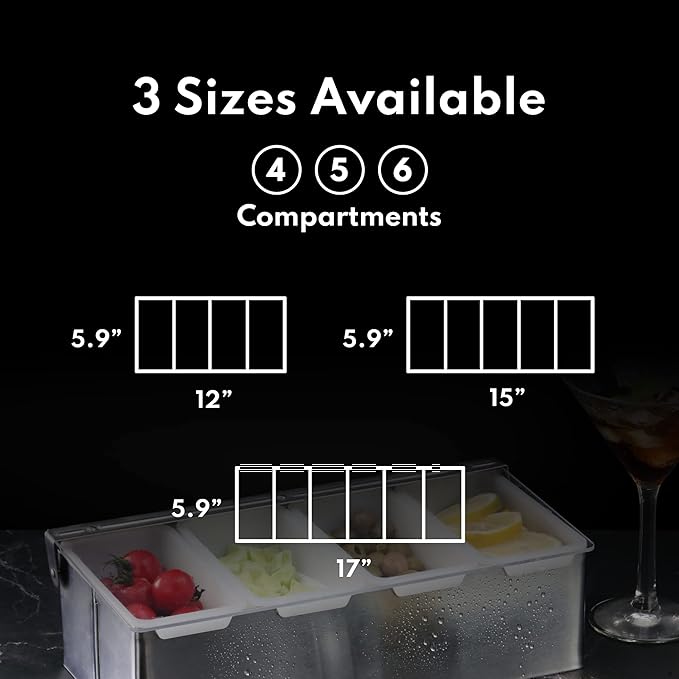 New Star Foodservice | Multi-Compartment Restaurant-Grade Condiment Dispensers (Silver, 3 Compartments)-NeatNest