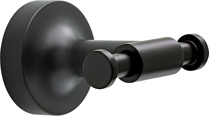 Franklin Brass Voisin (1-Pack) Towel Hooks Matte Black Wall, Double, Mounted for Robes 2-Prong Holder, Bathroom Accessories VOI35-MB