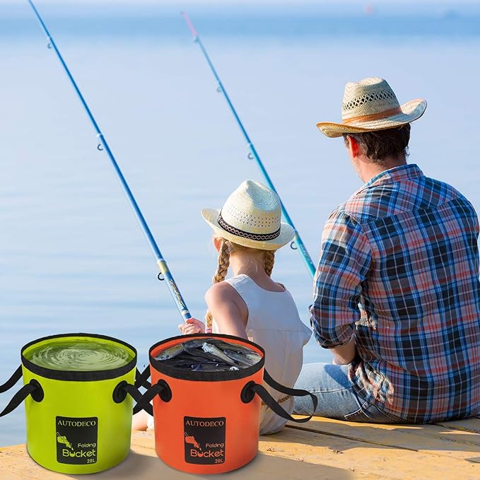 AUTODECO Collapsible Bucket 5 Gallon Container Folding Water Bucket Portable Wash Basin 20L-NeatNest