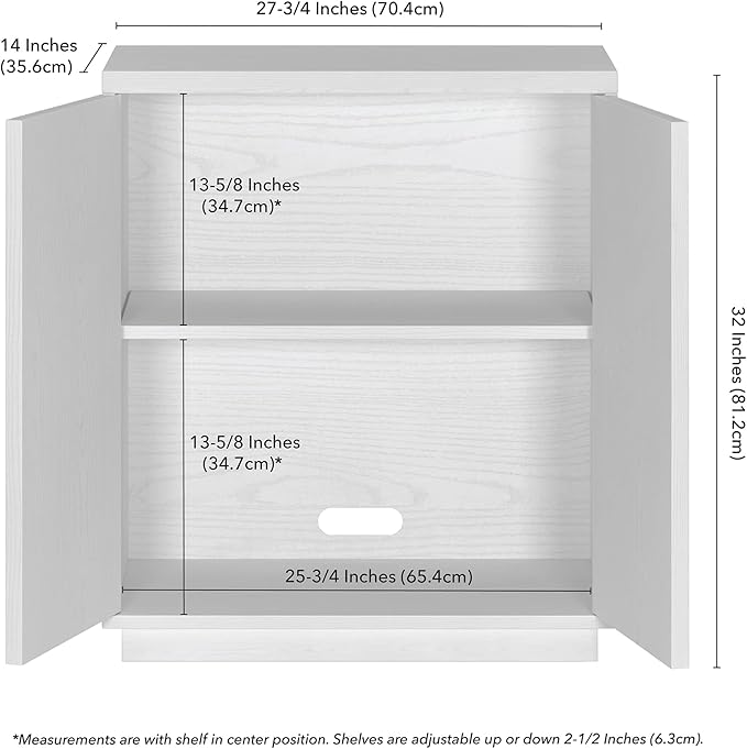 Henn&Hart Alston Accent Cabinet, 28" Wide, White