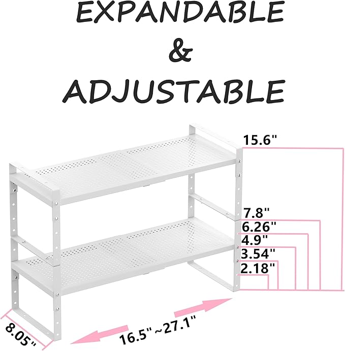 Multi-Functional Metal Shoe Rack, Space-Saving, Perfect for Entryway, Closet, Bathroom, etc. - Sturdy and Durable, High Weight Capacity(2PACKS/White/Medium)-NeatNest