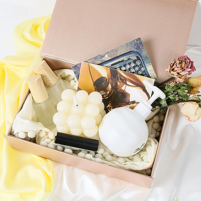 Aimyoo Gold Collapsible Gift Box with Magnetic Closure Lids 10.5x7x3 in, Bridesmaid Groomsmen Proposal Box, Medium Rectangle Box for Present Graduation Storage 3 Pack-NeatNest