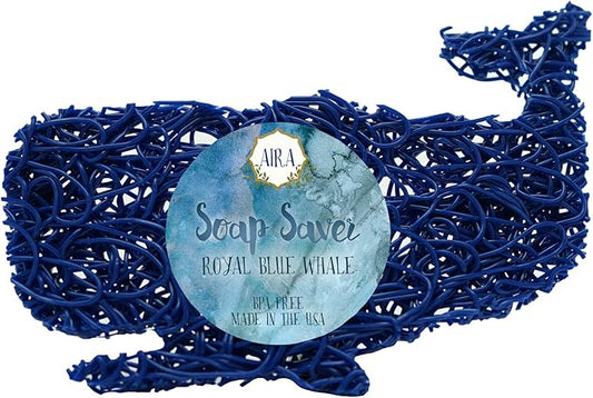 Aira Soap Saver - Dish & Holder Accessory - BPA Free Shower & Bath Holder - Drains Water, Circulates Air, Extends Life - Easy to Clean, Fits All Dish Sets - Blue Whale-NeatNest