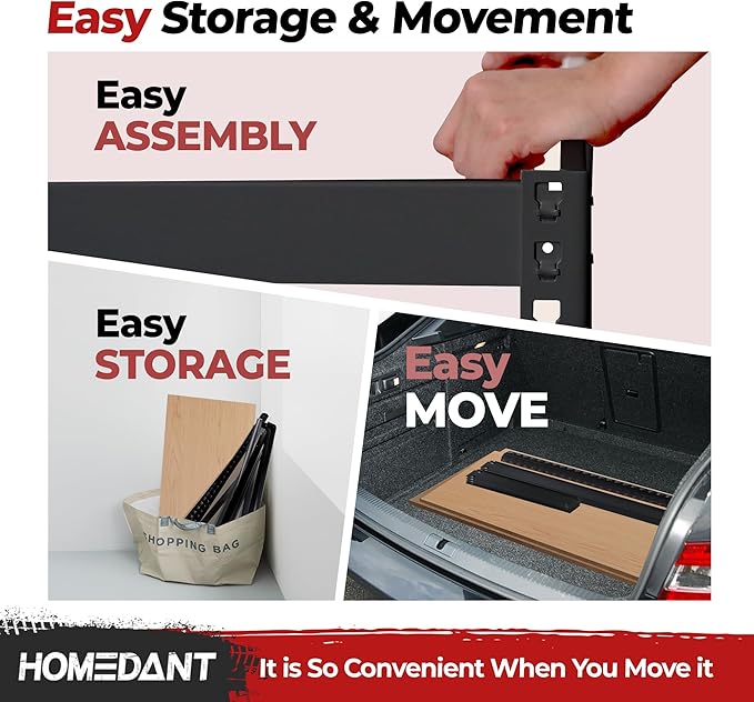 HOMEDANT 5-Tier Laminated Boltless Heavy Duty Metal Shelving Unit Adjustable Garage Storage Utility Rack Shelves Organization Multipurpose Shelf Warehouse Industrial 39.8" W x 18.2" D x 71.3" H 4Pack-NeatNest