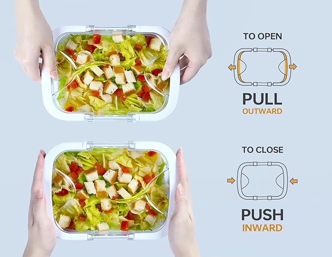 Felli Duo Loc Tritan Containers for Heating Food Microwave Safe Box, Airtight Food Storage for Fridge Freezer, On The Go Lunch Container for Adults for Weekly Meal Plan Picnic Travel (6pk)