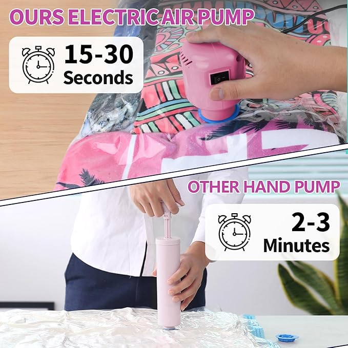 Vacuum Storage Bags with Electric Pump, 12 Pack (3 Jumbo, 3 Large, 3 Medium, 3 Small) Vacuum Seal Bags for Clothes, Bedding, Mattress, Blankets, Travel-NeatNest