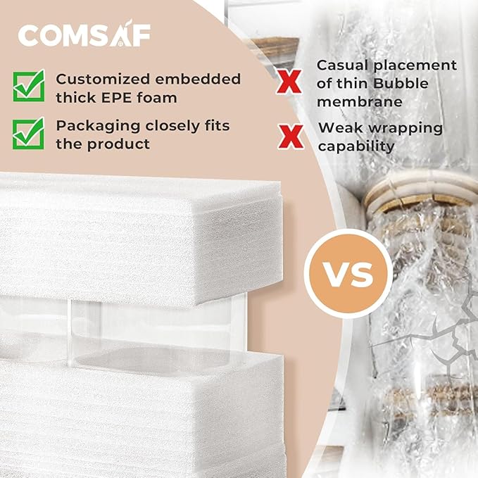 ComSaf 3.6 Qt Glass Food Storage Containers Set of 2, Large Storage Containers with Lids, Square Glass Jars with Lids, for Flour and Sugar, Cereal, Rice, Pasta, Oats, Coffee Beans-NeatNest