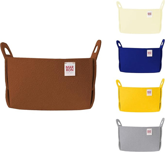 Collapsible Brown Felt Storage Bin Medium 11"x7.1"x7.1" – Foldable Basket with Handles for Closet, Toy Storage, Laundry Room Organization, Decorative Storage Bins for Shelves, Cube Storage-NeatNest