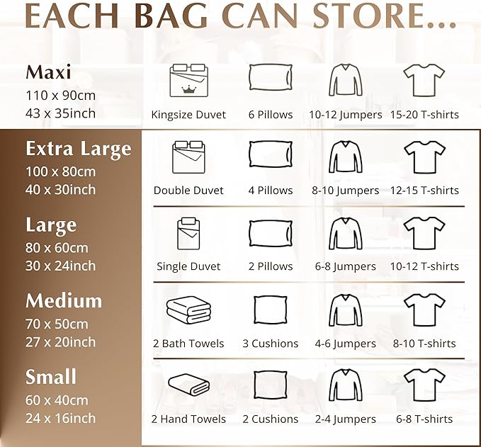 GENIE SPACE Vacuum Storage Bags - Variety Pack of 8 | 2 Extra Large + 2 Large + 2 Medium + 2 Small | Premium Strong, Airtight & Reusable Space Saving Bags for Clothes & Bedding | includes Travel Pump-NeatNest