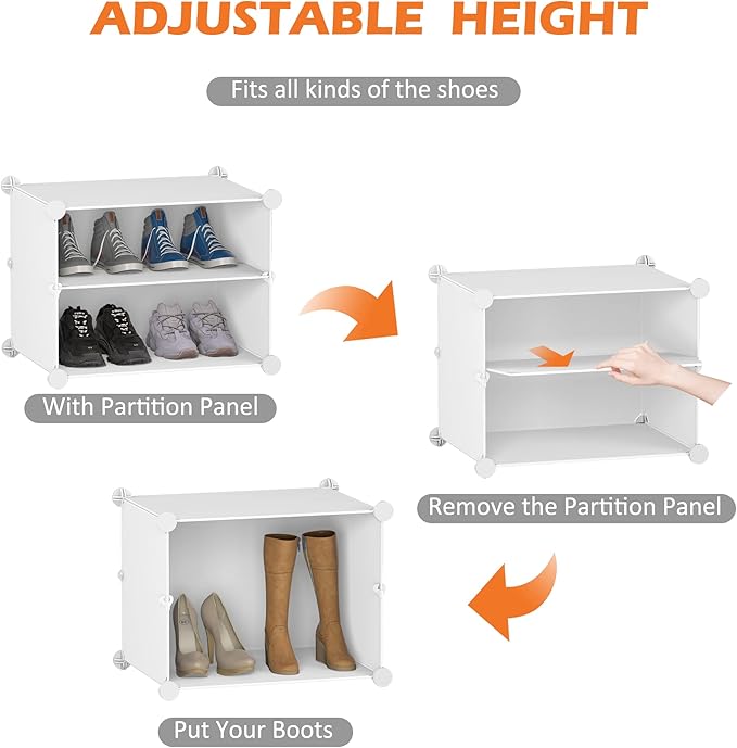 HOMIDEC Shoe Storage Cabinet, 48 Pairs Shoe Rack 3 by 8 Tier Space Saving Shoe Organizer for Closet Hallway Living Room Bedroom Garage-NeatNest