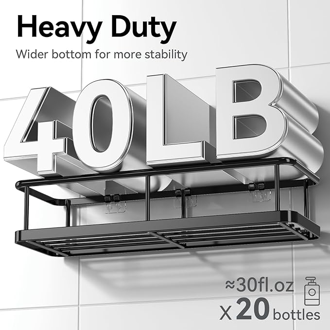 YASONIC Shower Caddy, 100% Rustproof Shower Shelves for Inside Shower, No Drilling Bathroom Organizers and Storage, 6 Pack Large Capacity Bathroom Caddy for Kitchen & Home Decor-NeatNest