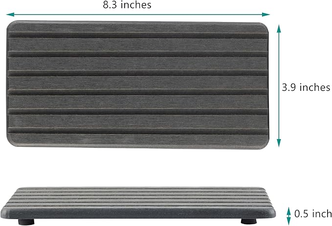 2 PCS Water Absorbent Diatomite Coasters Rectangle, Grooved Design, Water Absorbing Stone Used for Hand Soaps & Plants & toiletries in The Modern Home-NeatNest