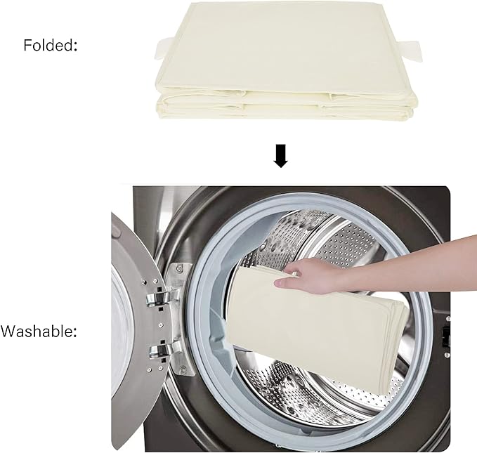 GRANNY SAYS 3-Shelf Hanging Organizer, Foldable Hanging Closet Storage, Closet Shelves Organizer for Camper, Beige, 29 ½" H X 12" W X 12" D, 2-Pack-NeatNest