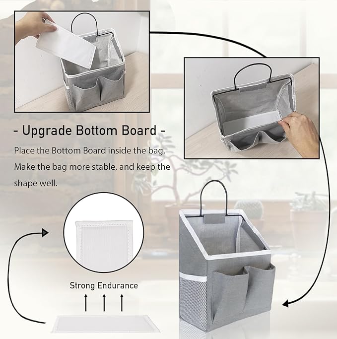 1pcs Small Wall Hanging Baskets for Organizing, Hanging Storage Bag as Over the Door Organizer, Wall File Organizer, Rv Storage and Organization. For Bedroom, Office, Camper (1pcs Gray)-NeatNest