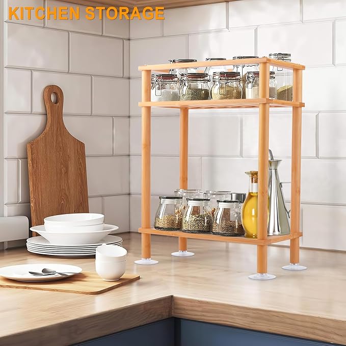 2-Tier Bathroom Storage，Over The Toilet Storage ， Bathroom Shelves Organizer, Storage Rack for Towels, Soap, Shampoo, Toilet Paper Holder, Space Saving for Small Spaces, Easy Assembly-NeatNest