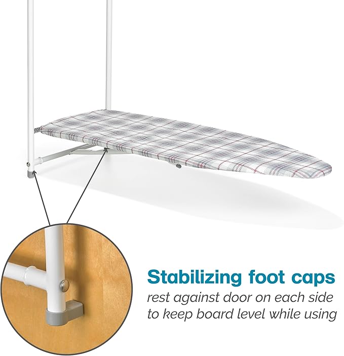 Polder Over-The-Door Hanging Ironing Board - Includes Cover and Pad