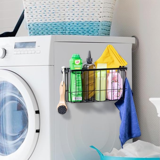 dedoot Magnetic Holder Locker 11"x 3.9"x 5.9" Strong Magnetic Black Mesh Holder Magnetic Basket Organizer Shelf Rack for Whiteboard,Fridge, Sponge, Recipe, Beverage,Refrigerator,Office File Foil-NeatNest