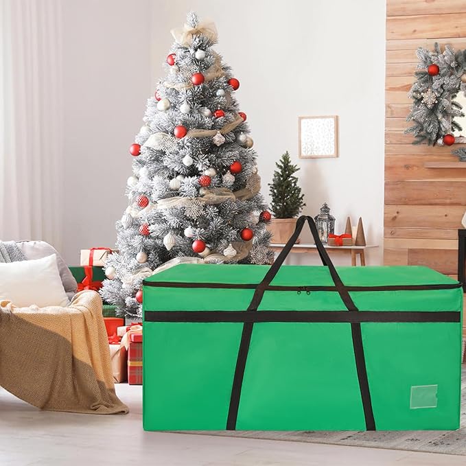 4.5 ft Christmas Tree Storage Bag, Heavy Duty Christmas Tree Bag with Reinforced Handles and Dual Zippers Wide Opening, Large Capacity fits for Artificial Christmas Tree (Green, 4.5 ft)-NeatNest