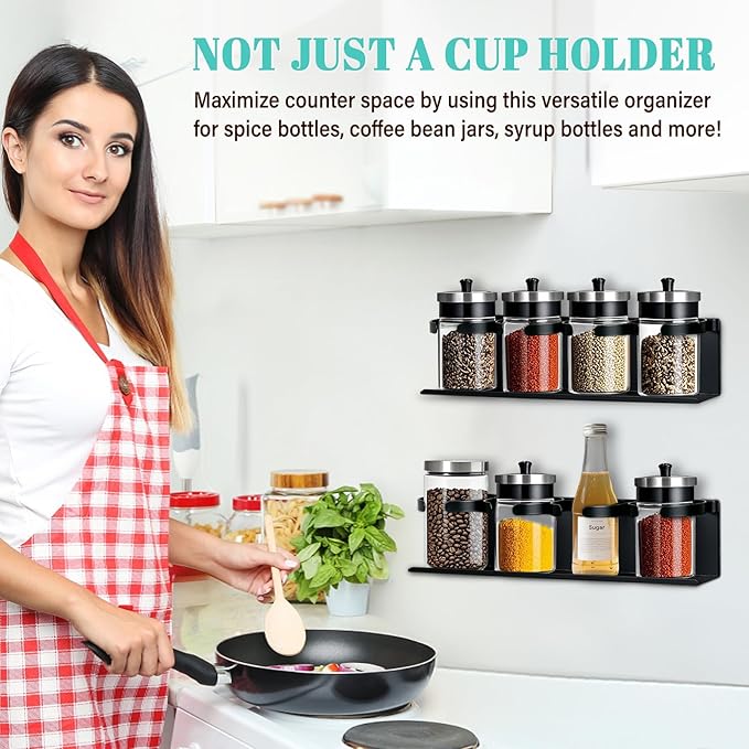 2Pcs Magnetic Water Bottle Organizer for Stanley 30 40 oz Tumbler and Lid Magnetic Cup Holder Heavy Duty Tumbler Storage Organizer Drink Accessories Kitchen Cup Storage Rack for Fridge Cabinets Gifts-NeatNest