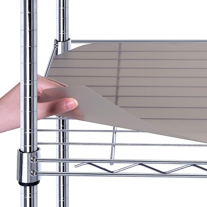 BRIAN & DANY Wire Shelf Liner 16" X 36", Heavy Duty Shelf Liners for Wire Shelving, Waterproof Protector Mats, Set of 5, Charcoal-NeatNest