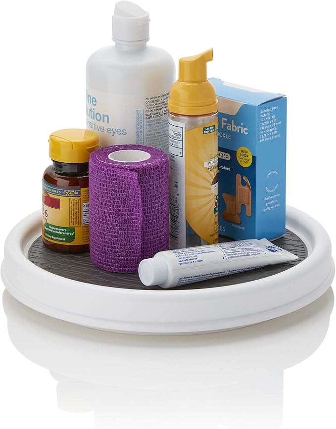 Copco Non-Skid Pantry Cabinet, 9-Inch, White/Gray (Pack of 4)-NeatNest