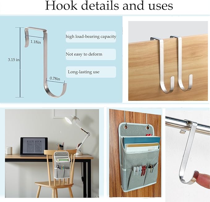 Hanging Basket for Organizing, Wall Organizer with Pockets and Over The Door Organizer，Can for Home, Closet, Office and Camper (4 Grey)-NeatNest