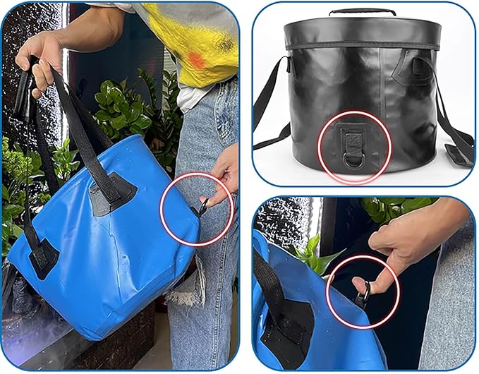 BANCHELLE Collapsible Camping Bucket with Lid 5 Gallon for Traveling Fishing Gardening