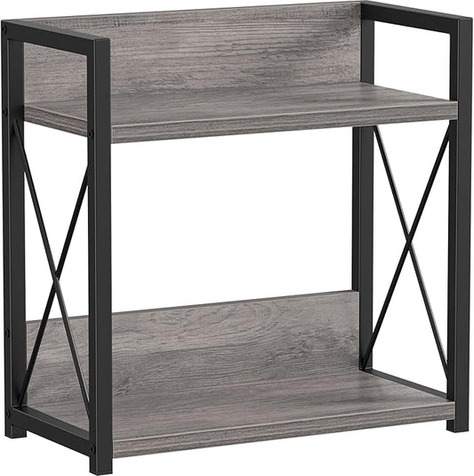 Giikin Coffee Bar Accessories, 2 Tier Spice Rack for Counter, Gray Kitchen Countertop Organizer (Grey, L)-NeatNest
