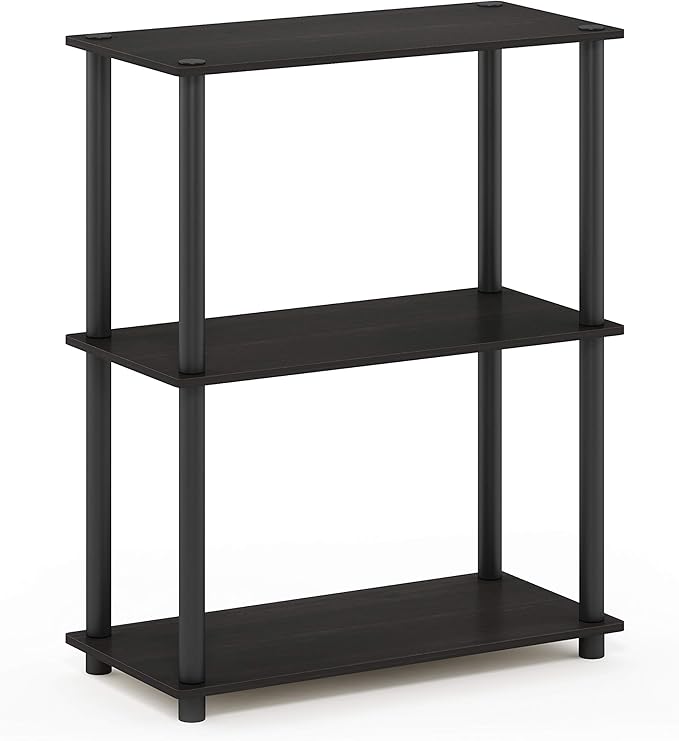 Furinno Turn-N-Tube Display Rack, 3-Tier Single, Espresso/Black-NeatNest
