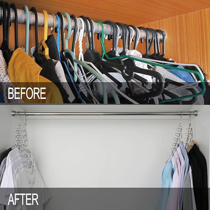 Meetu Space Saving Hangers Magic Cloth Hanger Metal Closet Organizer (Pack of 12)-NeatNest