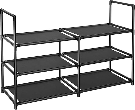 3 Tier Metal Construction Shoe Rack, Sturdy Shelf Organizer for Entryway, Bedroom, Closet, 12-16 Pairs Shoe and Boots Organizer Storage Sturdy Shoe Shelf-NeatNest