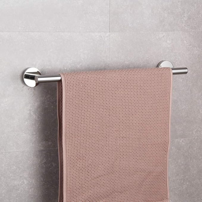 GERZWY 18-Inch Bathroom Single Towel Bar Stainless Steel Bath Towel Rack Contemporary Style Wall Mount, Polished Finish AG1101C45-JG