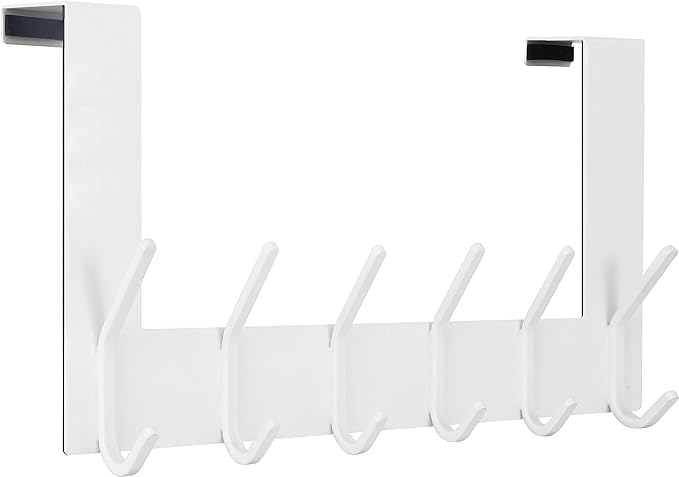 WEBI Over The Door Hooks,Over Door Towel Rack,Door Hanger,Door Coat Hanger,Door Coat Rack,Door Hooks for Hanging Clothes,Back of Door,White