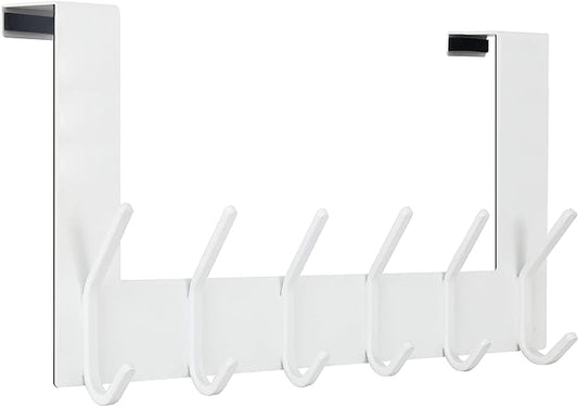 WEBI Over The Door Hooks,Over Door Towel Rack,Door Hanger,Door Coat Hanger,Door Coat Rack,Door Hooks for Hanging Clothes,Back of Door,White