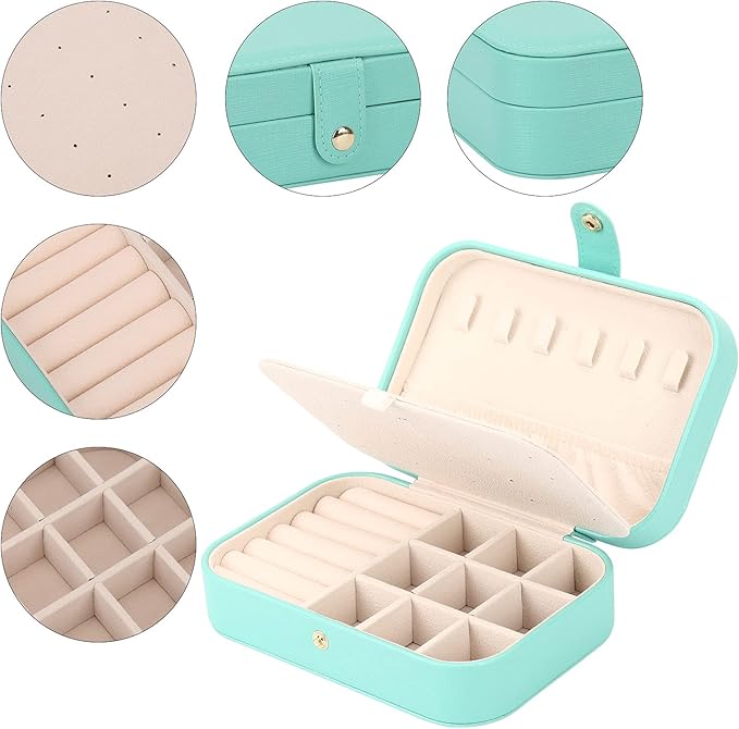 Jewelry Box, Travel Jewelry Organizer Case Small Jewelry Storage and Organizers Craft Containers Travel Mini Organizer/GREEN-NeatNest