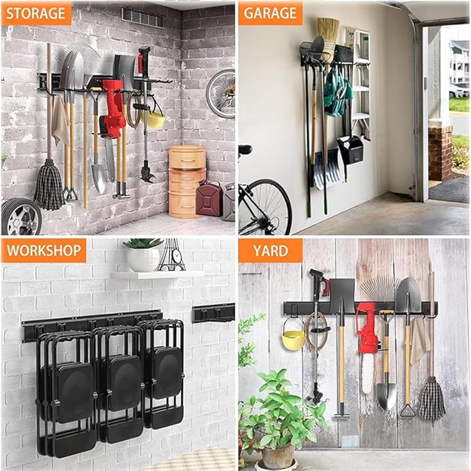Garage Wall Organizers,Tool Hangers for Garage,Garden Tool Rack Wall Mount,Yard Tool Organizer for Garage,Garage Wall Mount(3 Boards 6 Double Layer Heavy Hooks)
