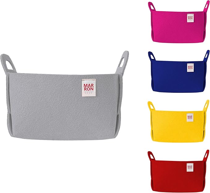 Collapsible Gray Felt Storage Bin Small 7.1"x5.1"x5.1" – Foldable Basket with Handles for Closet, Toy Storage, Laundry Room Organization, Decorative Storage Baskets for Shelves Storage-NeatNest