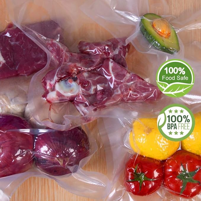 100 Quart Size 8x12Inch Vacuum Sealer Freezer Bags with Commercial Grade,BPA Free,Heavy Duty,Great for Food Vac Storage or Sous Vide Cooking-NeatNest
