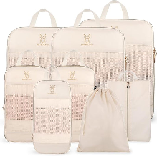 Expandable Compression Packing Cubes for Suitcases,6 Set Lightweight Compressible Travel Packing Organizer for Carry on Suitcase,Organizer Bags Set as Travel Essentials for Women-NeatNest