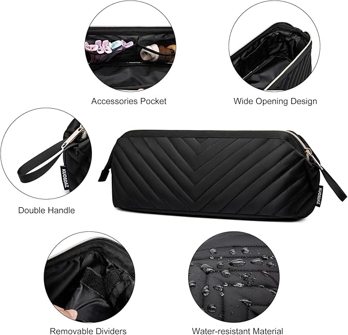 Hair Tools Travel Bag for Shark Flexstyle Dyson, Quilted Case Organizer Bag, Gift for Women Hair Accessories Storage Bag, Travel Hairdryer Portable Bag for Women, Black-NeatNest