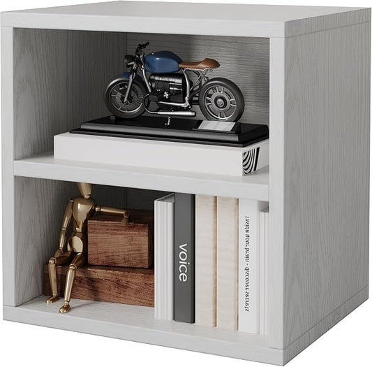 FUSUNBAO Magic DIY Cube Storage Organizer Stackable Cubes for Home Books Clothes Toy -Modular Cubby Storage System-Office Cubical-Bookcase Closet (Pure White-Washed, 1 Layer Cube)-NeatNest